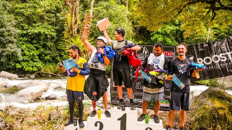 Podium celebration